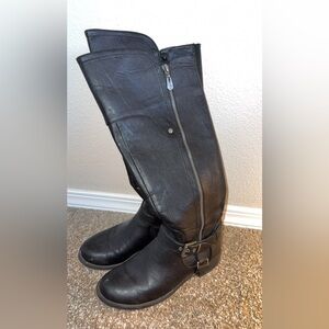 Leather Knee-High Black Boots Size 6.5